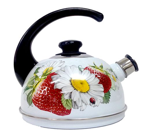 Kettle 2.5L T04/25/03/05 with St. kons.pen white "Strawberry with chamomile" (decor-stainless steel) (4)